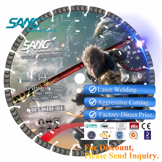 Sang Tools 350mm 400mm Arix Segment Concrete Cutter Disced Disc Laser Blade Diamond Saw Plade لقطع الخرسانة الصلبة